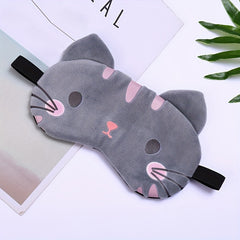 Plush Cartoon Animal Eye Mask for Comfortable Sleep