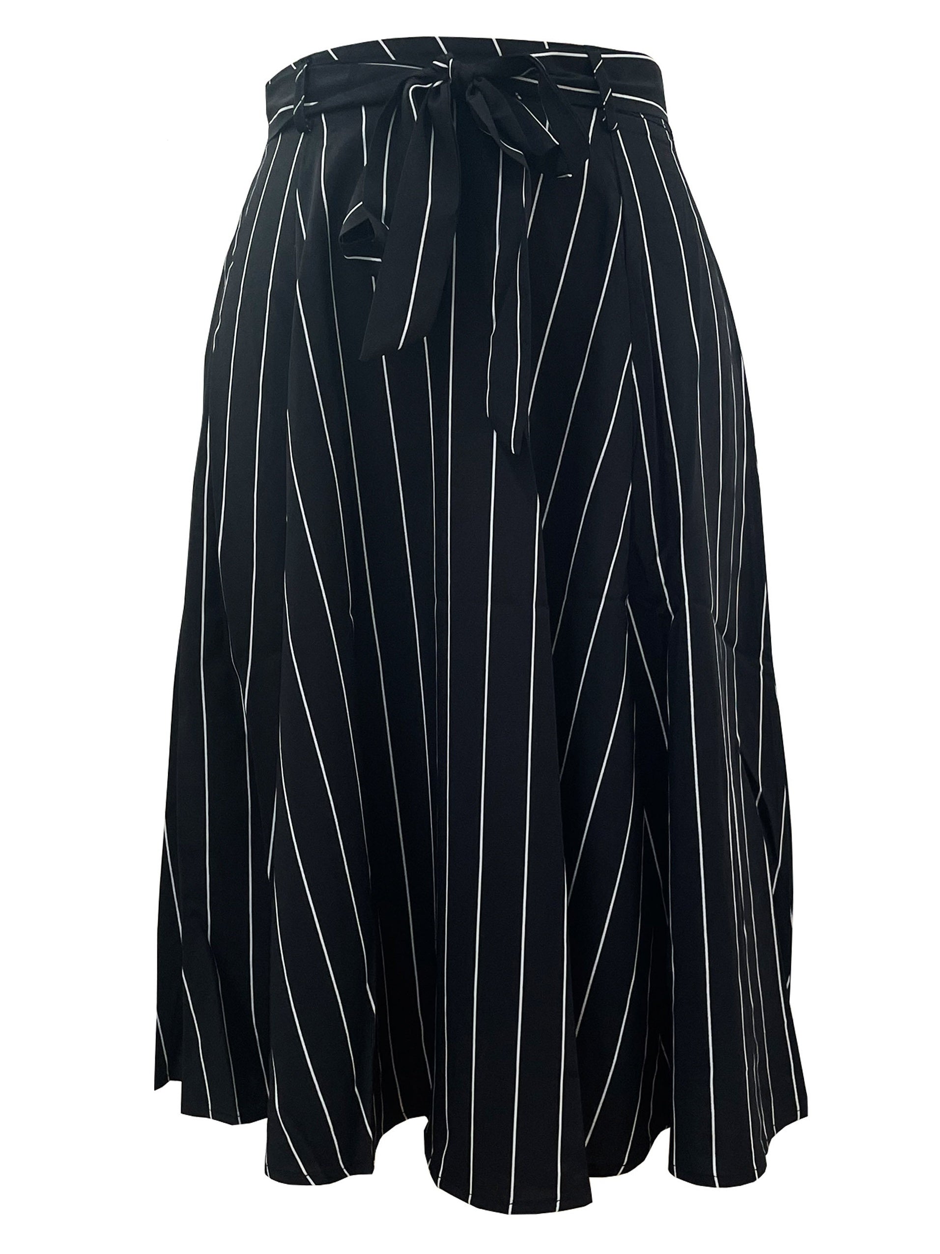 Striped Tie Front Skirt for Spring & Summer Women's Clothing
