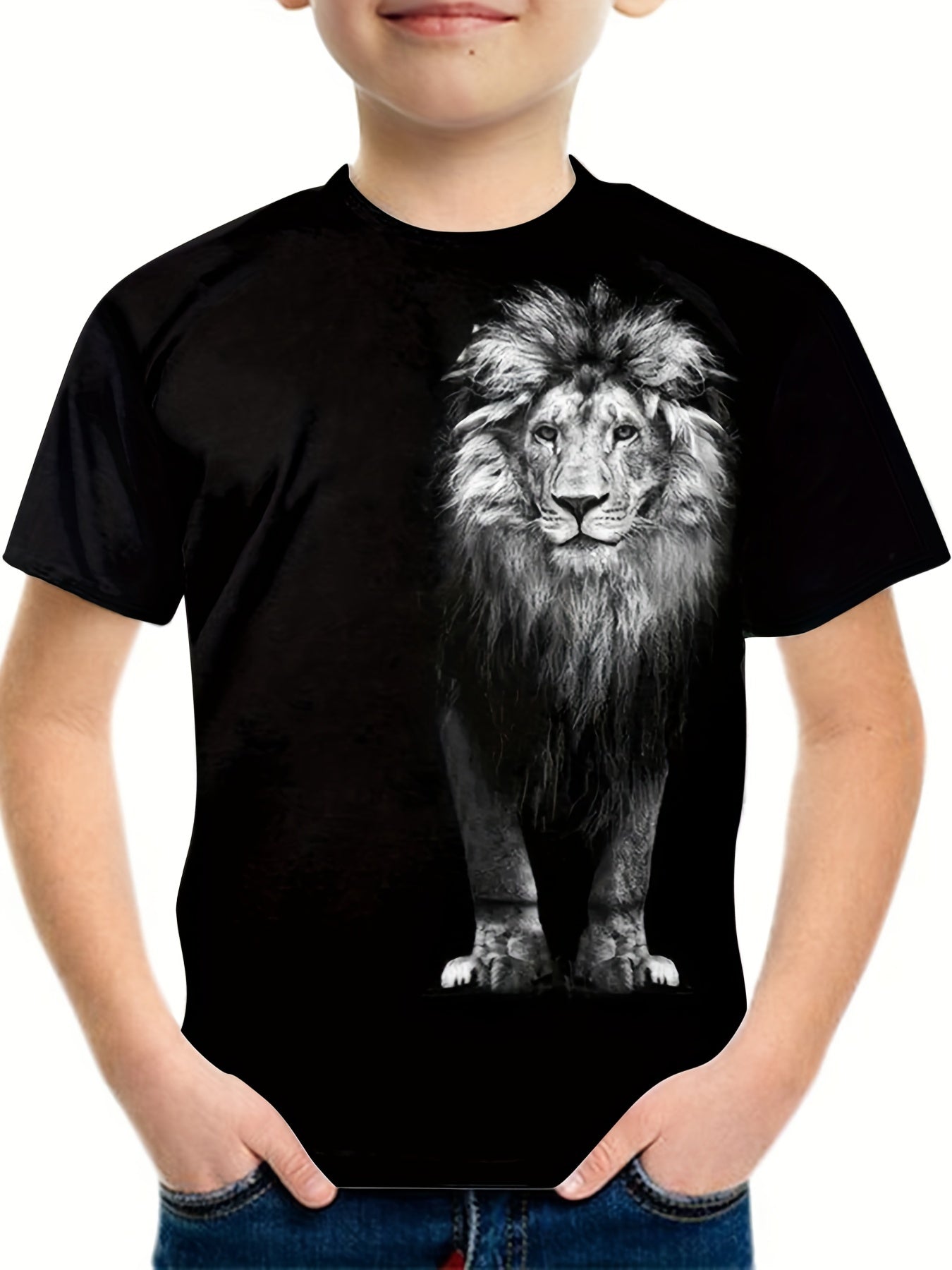 Boys' Lion Graphic T Shirt Casual 3D Print Tee