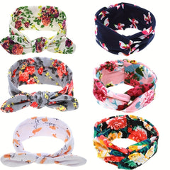 6pcs Soft Nylon Rabbit Ears Hair Tie Headband