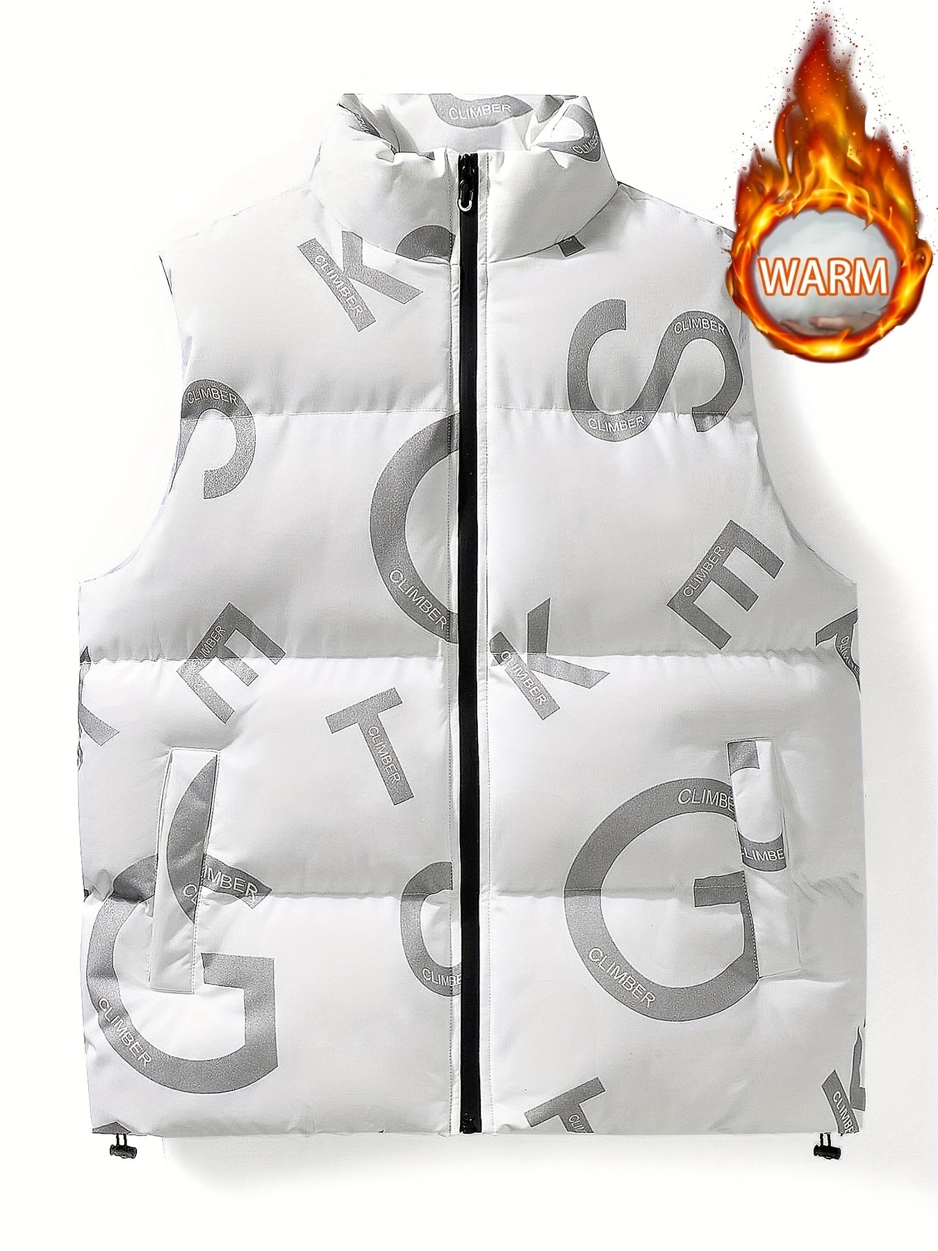 Men's Letter Pattern Casual Vest for Autumn and Winter