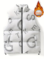Men's Letter Pattern Casual Vest for Autumn and Winter