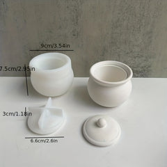 DIY Storage Jar & Lid Silicone Mold for Resin Candle Holder Making