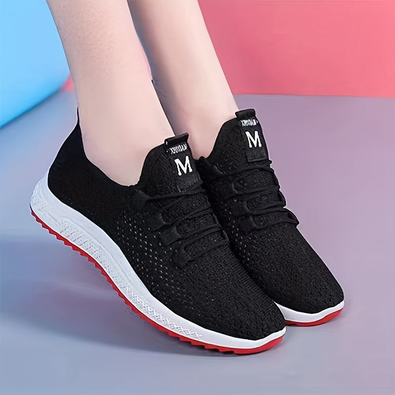 Women's Mesh Sneakers Casual Lace Up Outdoor Shoes Lightweight