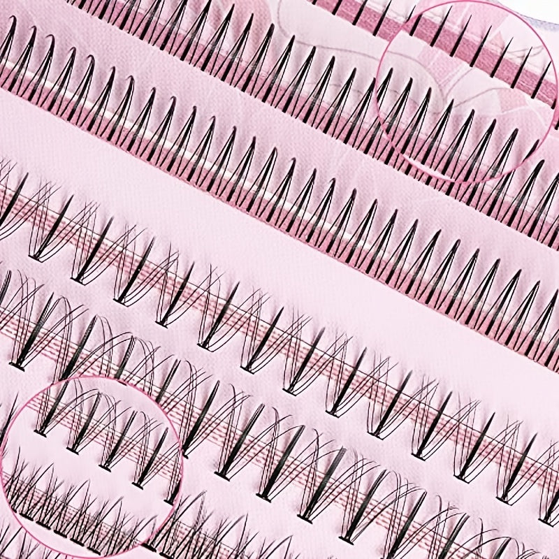 Individual Eyelashes Mixed 4 Types w/ Glue 296pcs