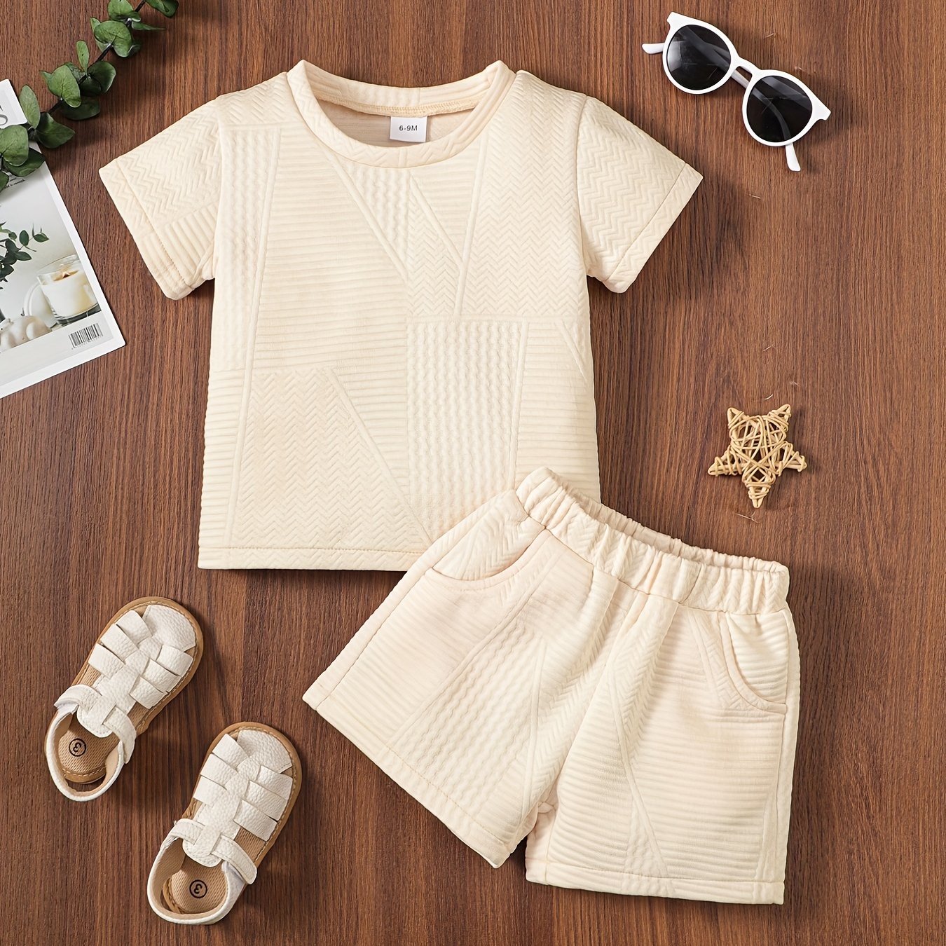 2pcs Baby Boys Casual T shirt & Shorts Sets