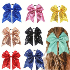 Cartoon Sequin Bow Hair Ties, Girls Hair Accessories, Holiday Gift