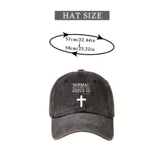 Cross Printed Distressed Baseball Cap Unisex Sun Hat