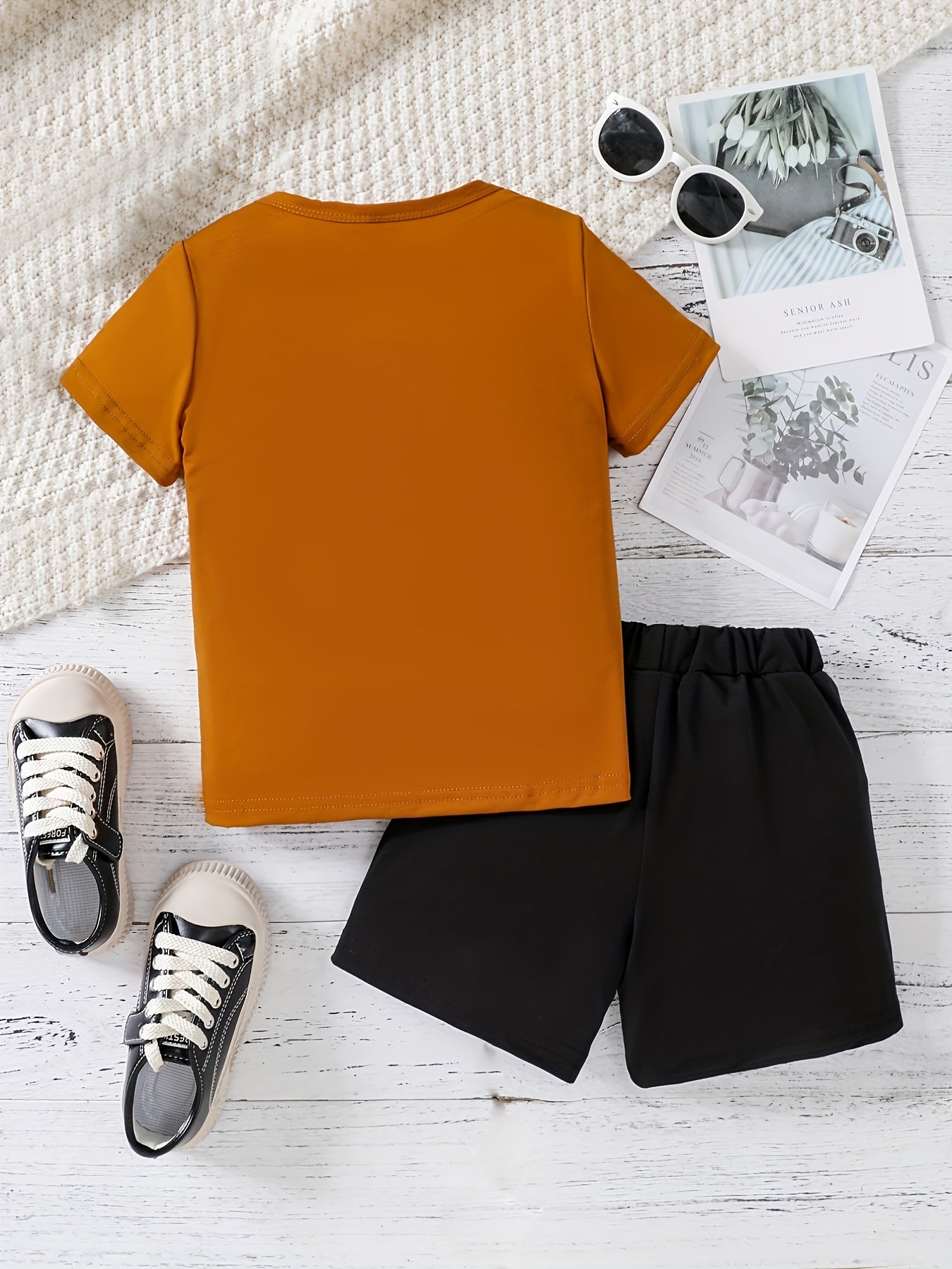 Boys Prince Outfit Short Sleeves Round Neck T shirt & Shorts