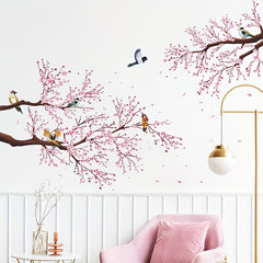 Chinese Plum Wall Stickers Tree Branch Bird Pvc Waterproof Self-Adhesive