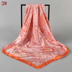 Flower Scarf Bandana Womens Silk Head Scarf Casual Floral Print Square