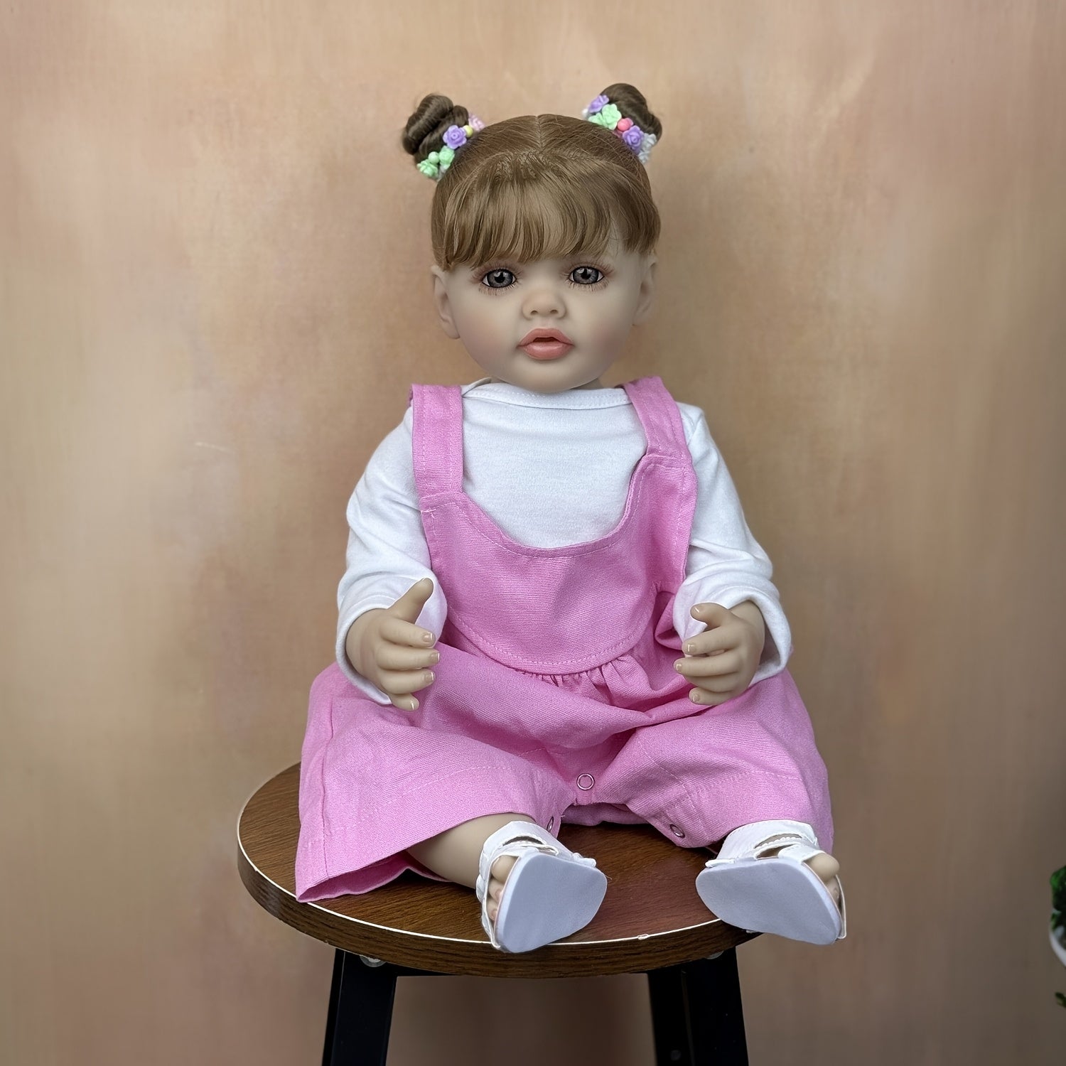 22" Reborn Princess Betty Pink Doll with Hand Rooted Hair