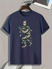 Halloween Zombie Pattern Print Men's Comfy Sports T-shirt