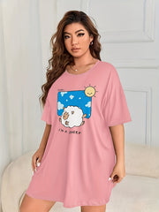 Sheep & Cloud & Sun Print Nightdress