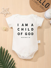 Cute Cartoon Pattern Baby Boys Short Sleeve Onesie