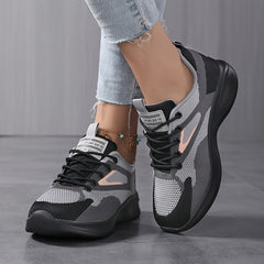 Women's Block Knit Athletic Sneakers Lightweight Mesh Shoes