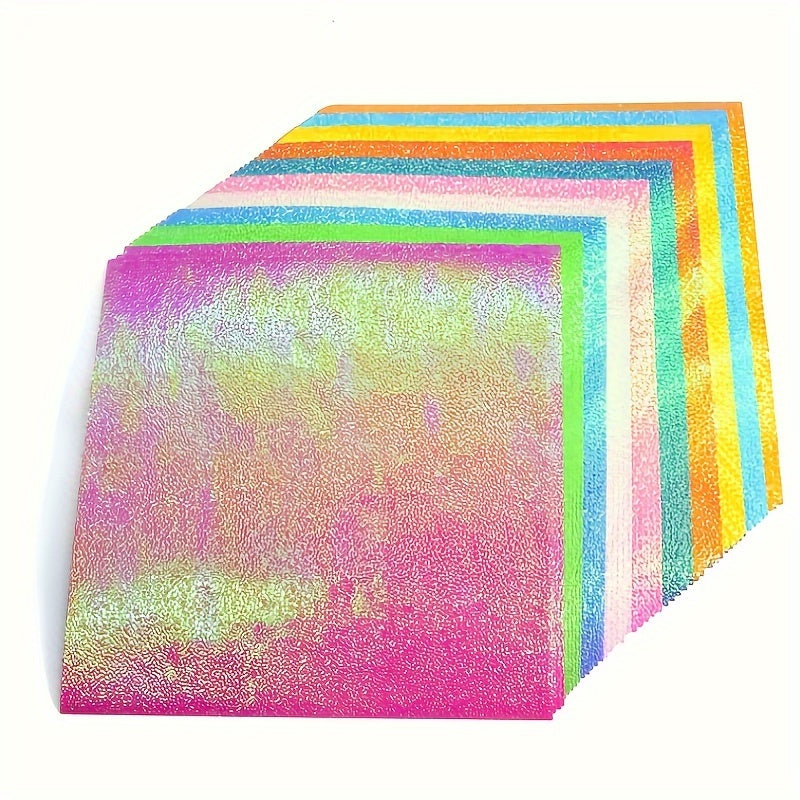 100pcs Glitter Paper Sparkling Origami Shining Square Paper Handcraft 10x10cm
