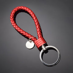 Leather Car Key Chain Woven Creative Key Chain Lanyard Gift