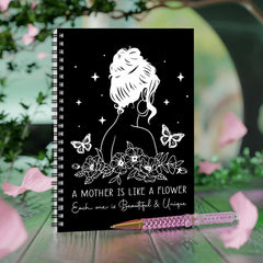 Mother Themed Spiral Coil Notebook for Women Friends Sister Mom