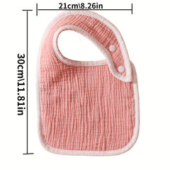 Cotton Baby Bib Snap Button U-shaped Plain Bib