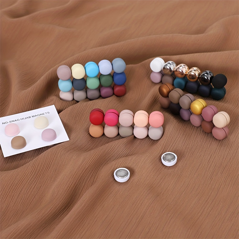 Macaroon Magnet Buckle Hijab Pins Frosted Shawl Clip Scarf Accessory