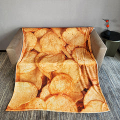 Potato Simulation Chip Blanket Flannel Casual Blanket for Outdoor Travel Camping