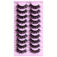 10 Pairs 3D Faux Mink Lashes for Dramatic Makeup Look