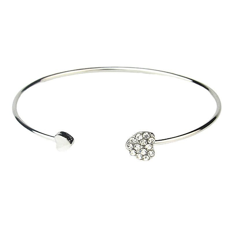 Love Heart Bangle Bracelet Hand Jewelry For Women