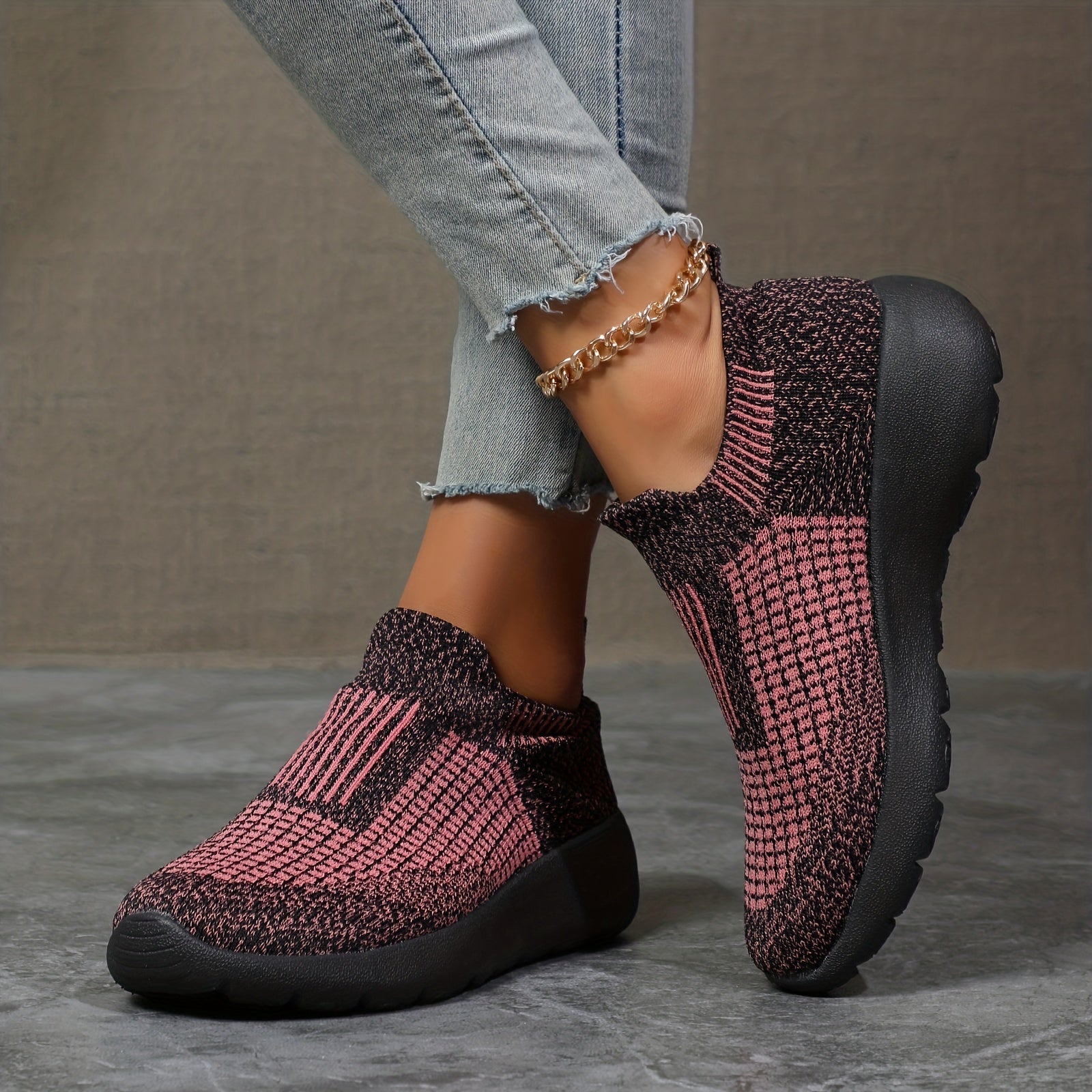 Women's Wedge Slip On Sneakers Breathable Walking Shoes