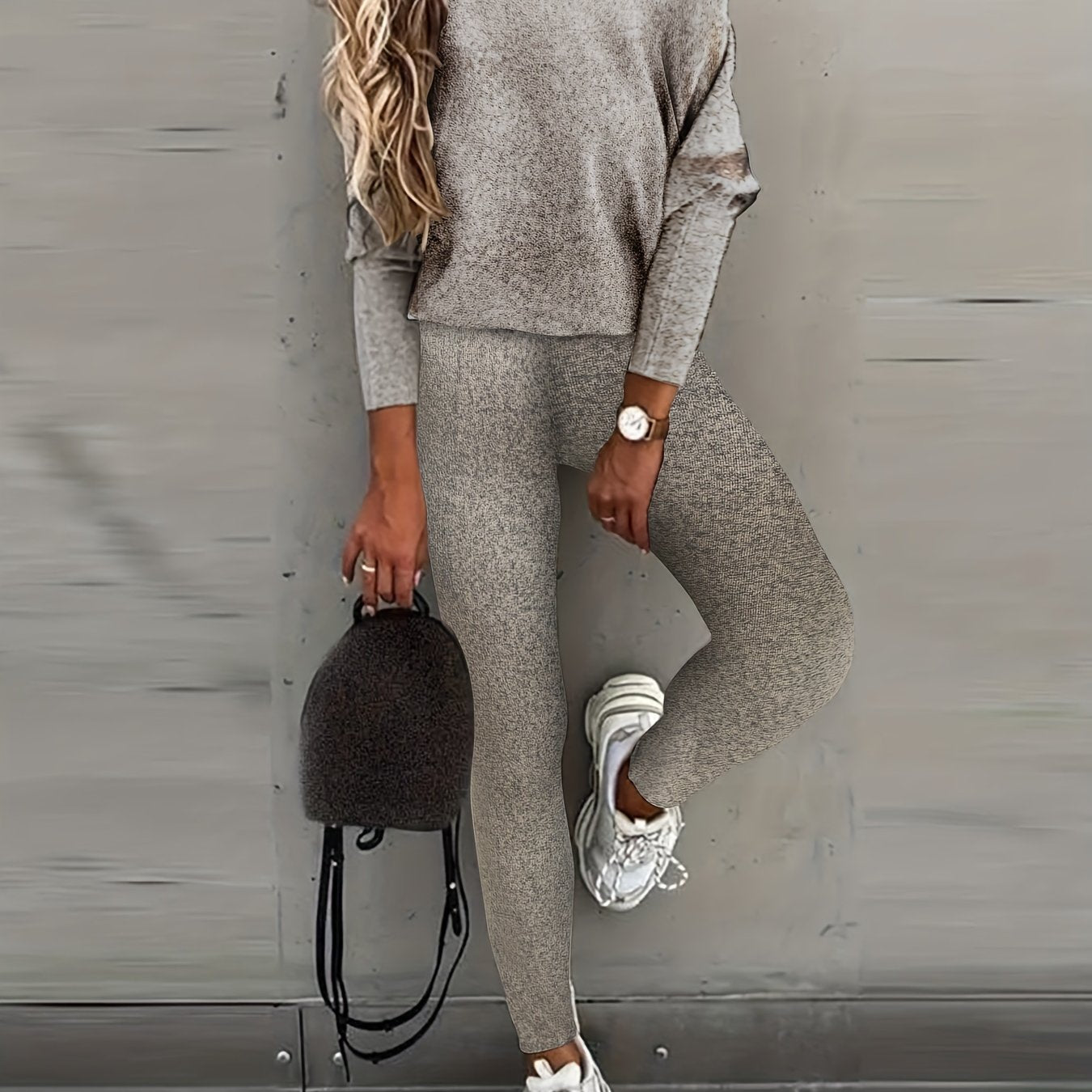 Casual One Shoulder Top & Leggings Set