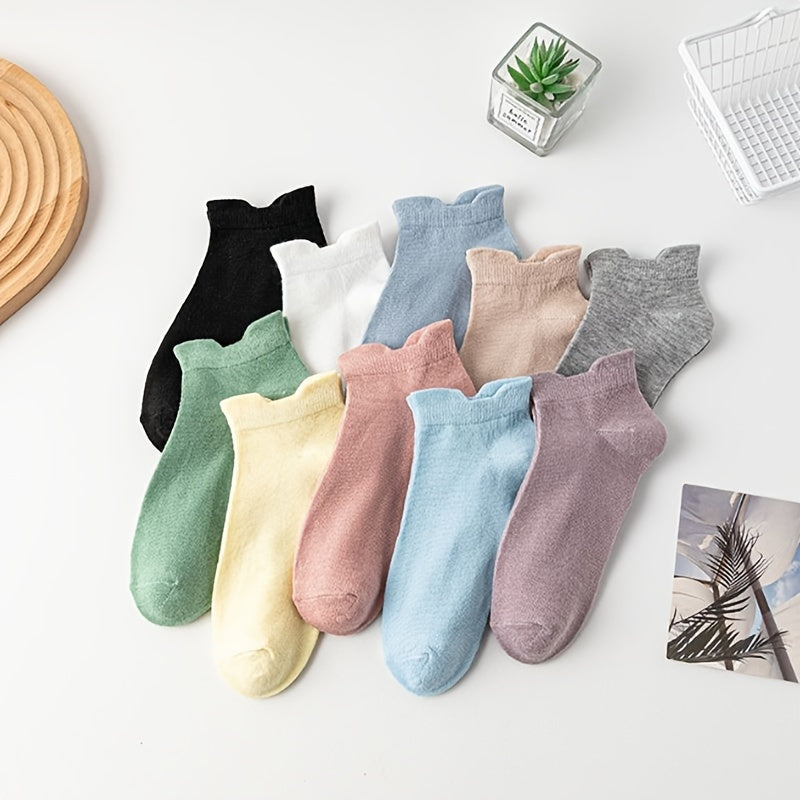 10 Pairs Women's Sports Ankle Socks Soft & Lightweight Low Cut Stockings