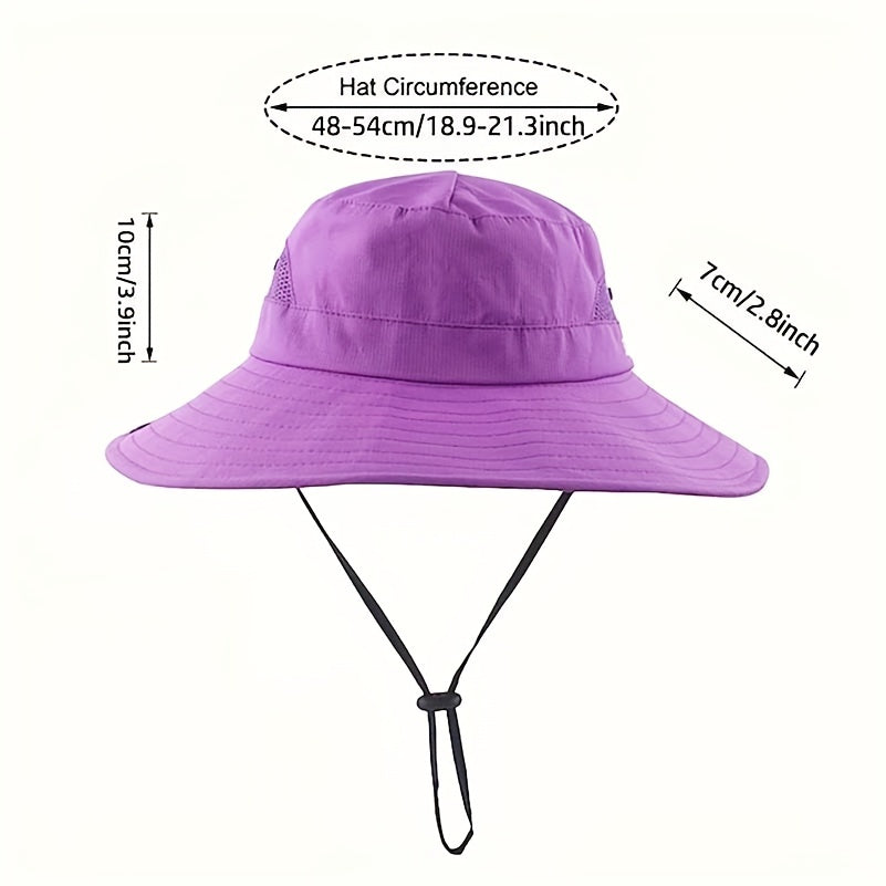 Mesh Stitching Fisherman's Hat Wide Brim Sun Protection Bucket Hat