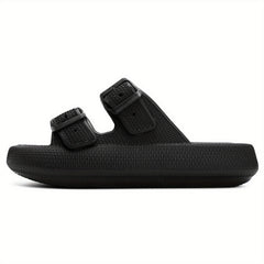 Men's Cozy Slippers with Double Hook & Loop Fasteners