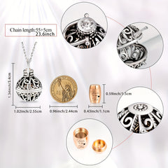 Memorial Flower Necklace with Small Urn Vintage Hollow with Filler Kit