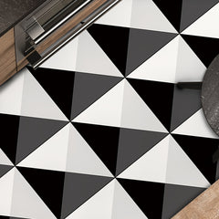12pcs Gray Geometric Pattern Floor Stickers Waterproof Non-slip Home Decoration
