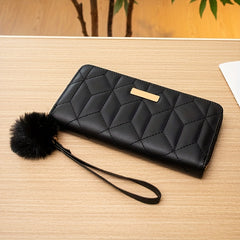 Quilted Wallet Faux Leather Credit Card Organizer Women's Clutch