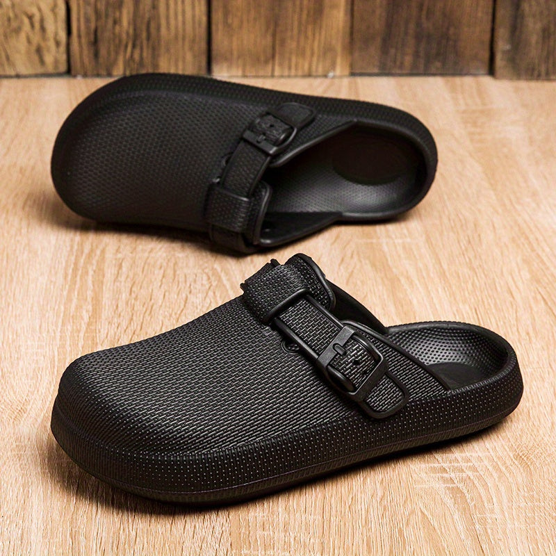 Women's Solid Indoor Slides Slip On Round Toe Platform Shoes