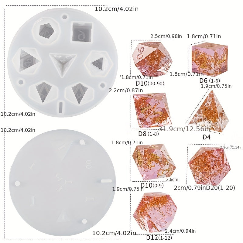 2pcs DIY Crystal Epoxy Resin Mold Dice Silicone Mold Game Lover Party