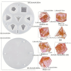 2pcs DIY Crystal Epoxy Resin Mold Dice Silicone Mold Game Lover Party