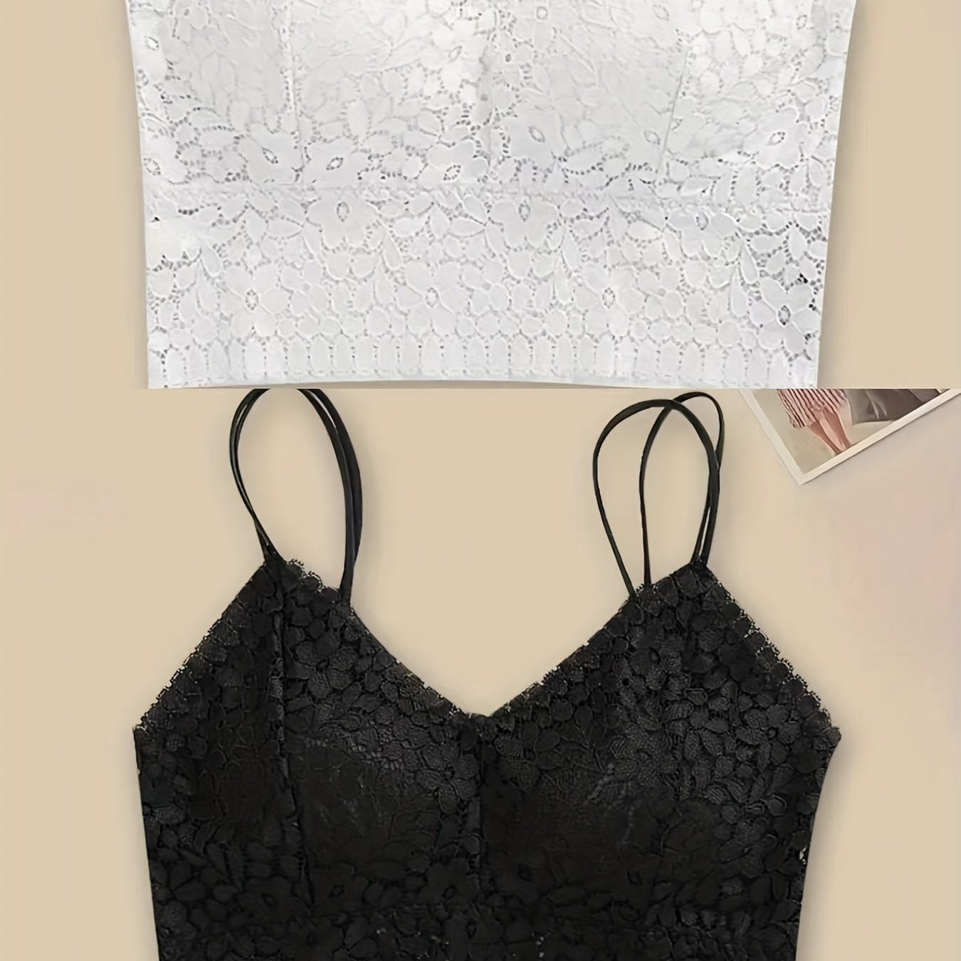 2pcs Lace Wireless Bras Comfy Breathable Double Straps Women's Lingerie