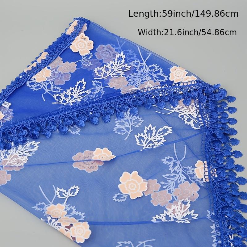Colorful Tassel Lace Triangle Veil Head Covering Chapel Veil Latin Scarf