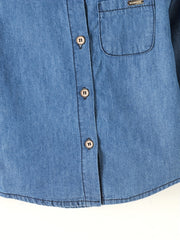 Boys Denim Shirt Stand Collar Button Casual Kids Clothes