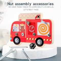 Wooden Screwdriver Fire Truck Toy