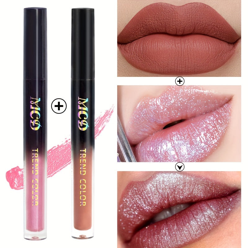 Matte Non Stick Cup Lip Glaze Lipstick & Liquid Eyeshadow Dual Use