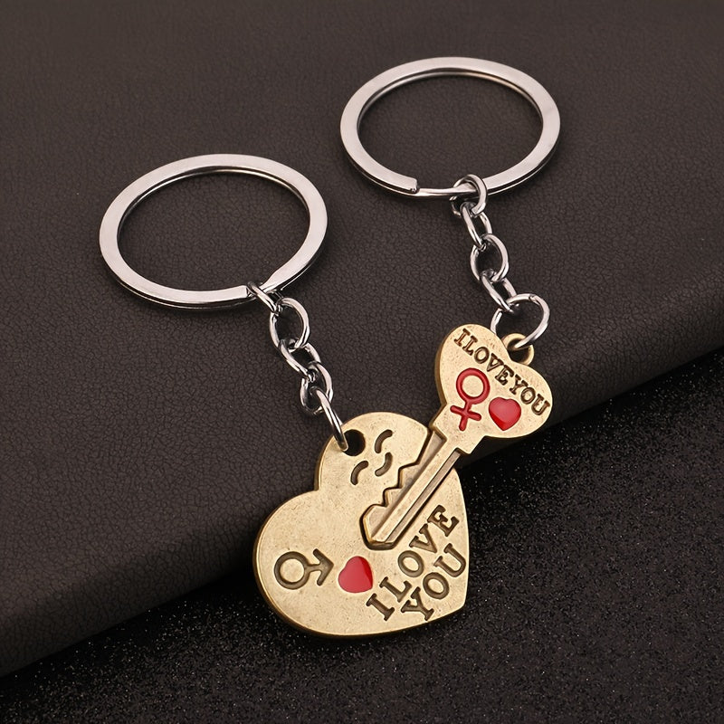 Key To My Heart Couple Keychain Pendant Decoration for Keys Backpacks Wallets