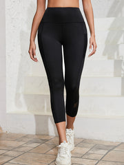 Mesh Contrast High Waist Yoga Pants Women's Leggings
