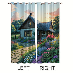 Cartoon Garden Cabin Curtain Tapestry Home Decoration