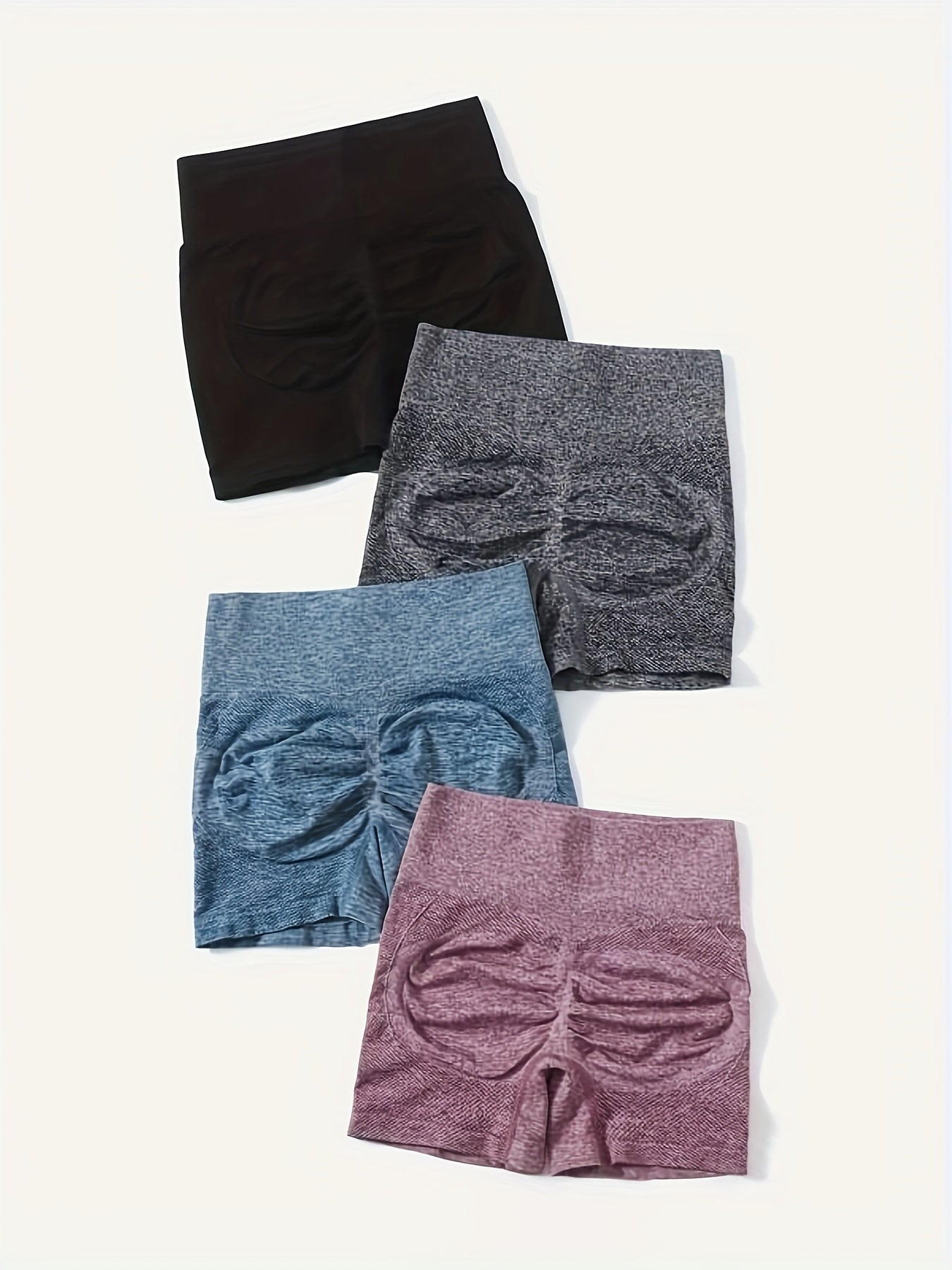 4pcs High Waist Quick Drying Yoga Shorts