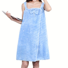 Soft Wearable Bath Towels with Bowknot Decor - Quick Dry