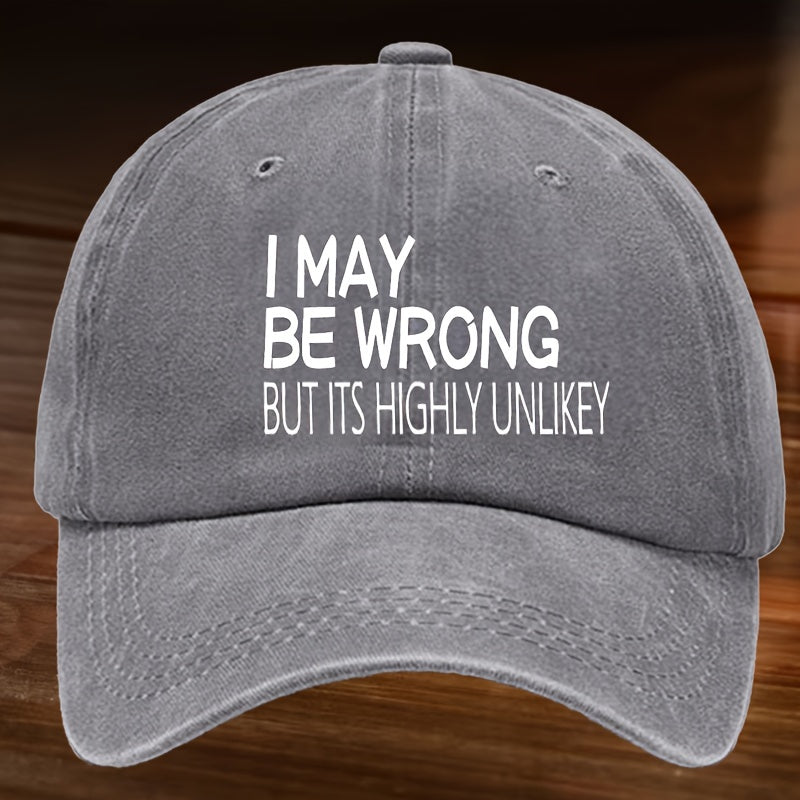 Washed Cotton Baseball Cap Casual Letter Printed Sun Protection Hat